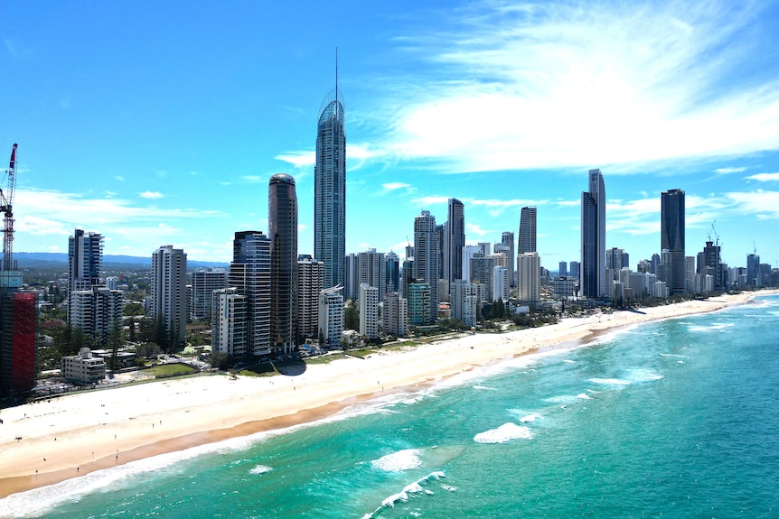 tall buildings next to beach