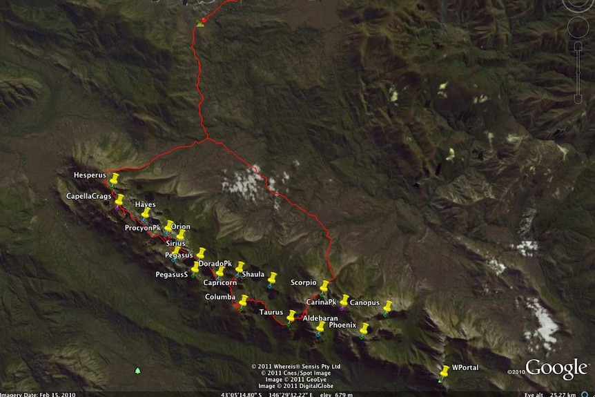 Google maps Western Arthurs Traverse