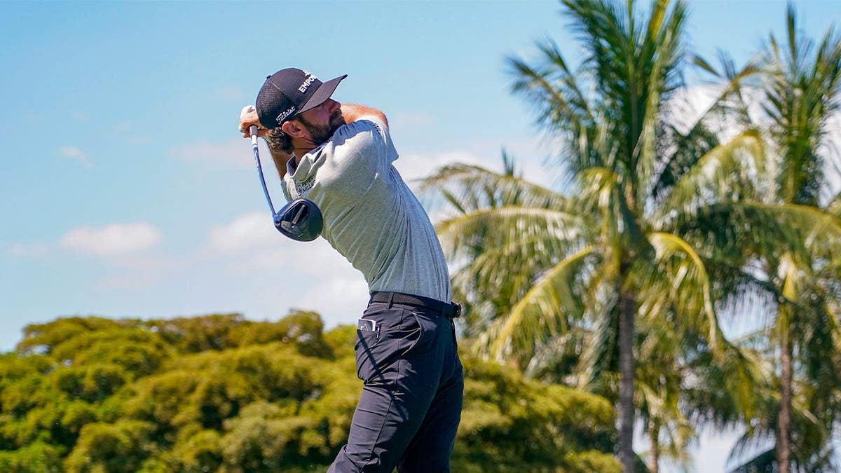cameron young hitting a driver at doral