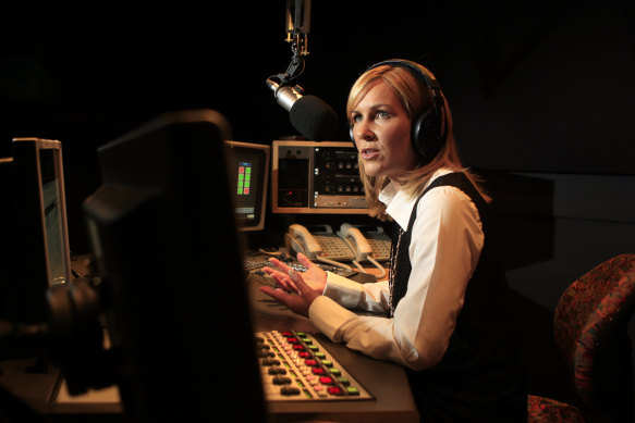 Ali Moore in the ABC studio in 2008. She began her journalism career on 3LO in 1987.