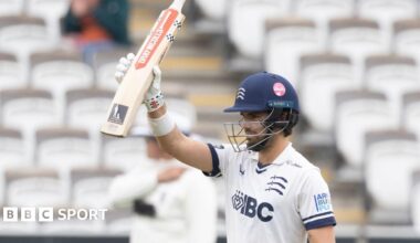 Max Holden, Middlesex CCC acknowledges his fifty