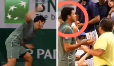 French Open row as Italian tennis star Luciano Darderi argues with a fan at Roland-Garros