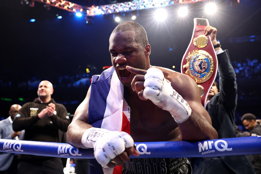 Daniel Dubois celebrates