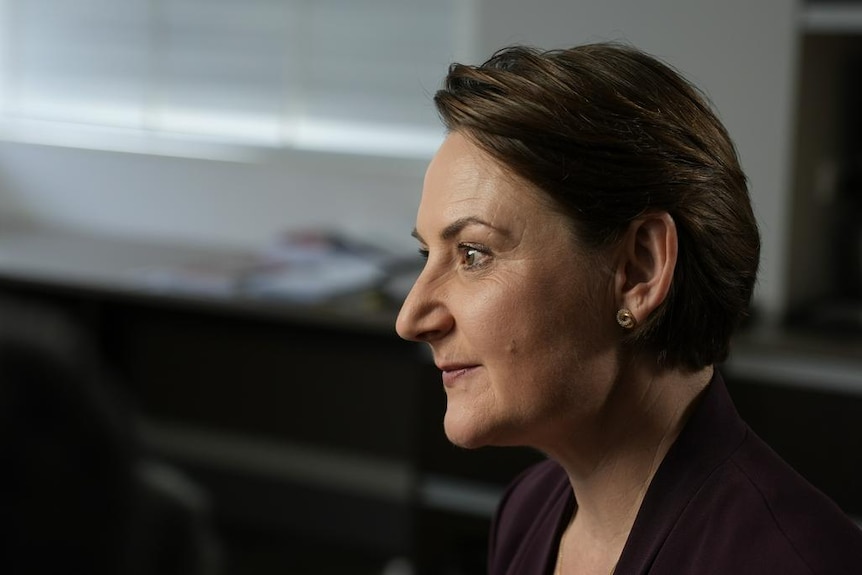 A close-up of WA Minister Amber-Jade Sanderson 