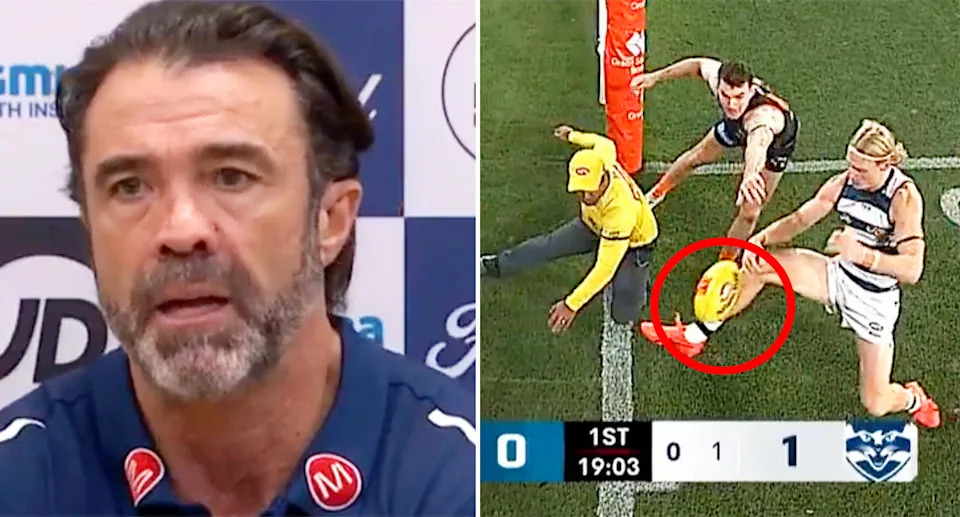 Geelong coach Chris Scott has weighed in on the controversial incident. Image: AFL/Channel 7