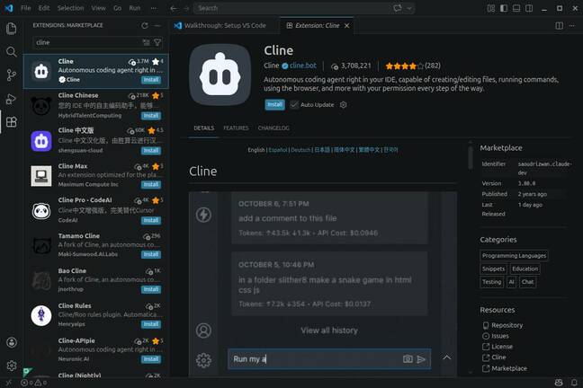 Cline is available as an extension in many popular IDEs, including VS Code Cline is available as an extension in many popular IDEs, including VS Code
