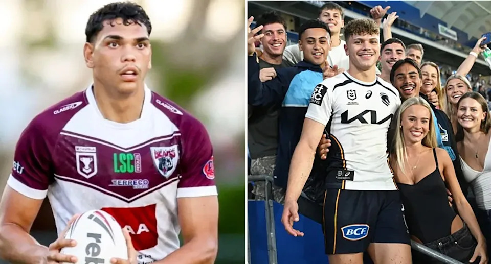 Phillip Coates (L) is set to make his NRL debut for the Broncos in place of fellow 19-year-old winger Antonio Verhoeven (R). Pic: Burleigh Bears/NRL
