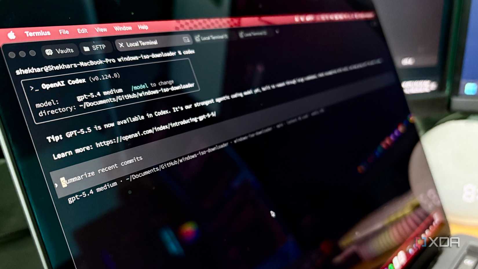 Codex CLI running in terminal on a MacBook