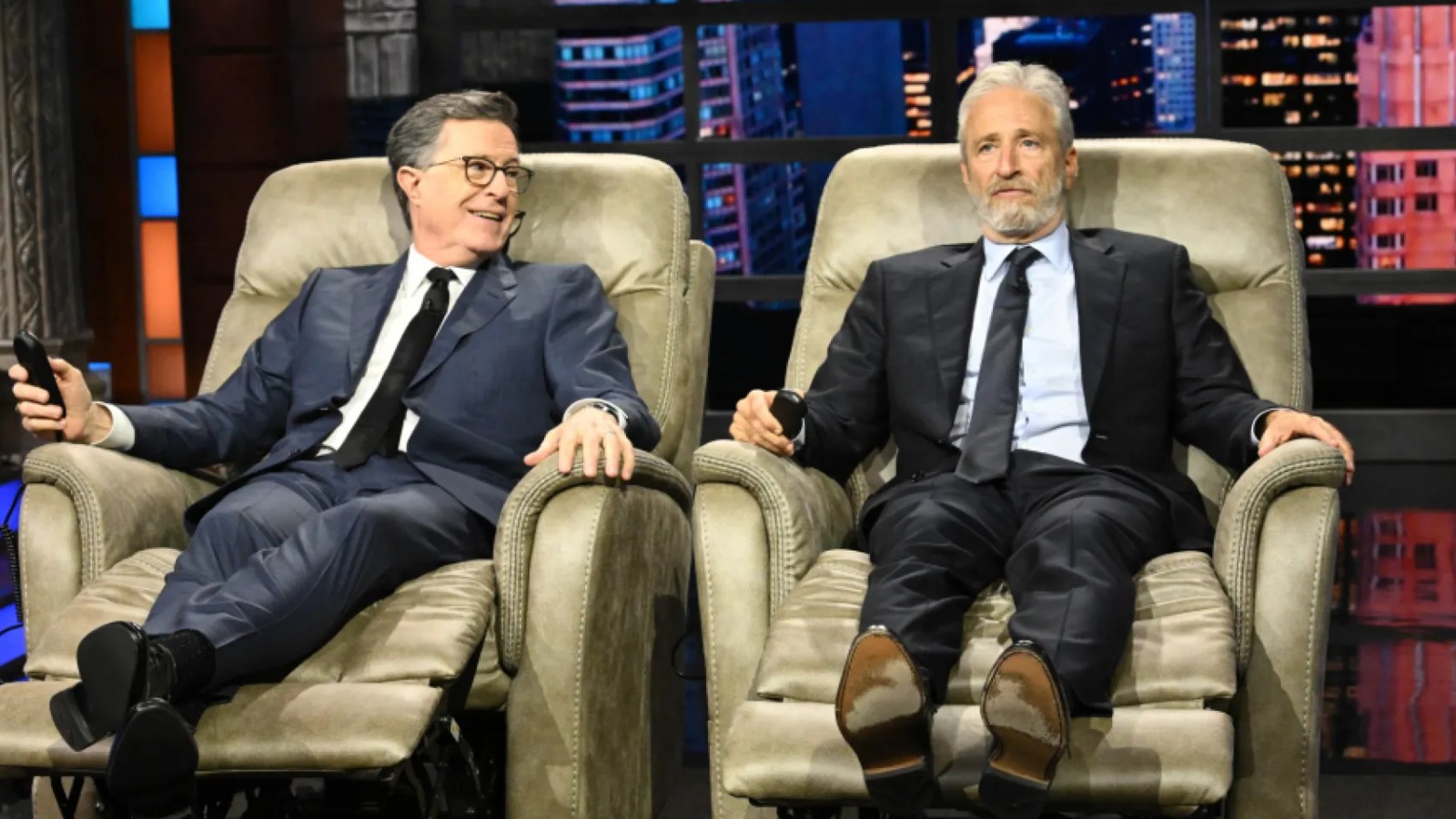 Watch Jon Stewart Celebrate Stephen Colbert as 'Late Show' Ends