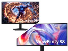 Samsung Odyssey G8 (top) and ViewFinity S8 (bottom).