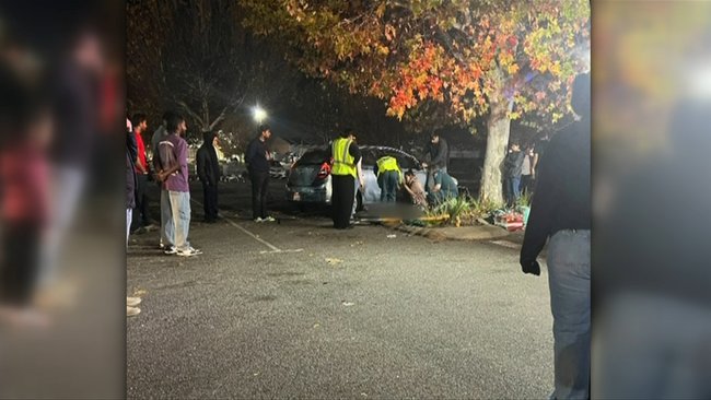 A crowd had worked to lift the car off the teen.
