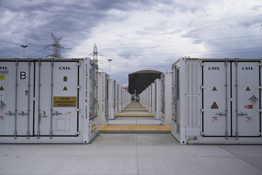 Shipping container-like batteries.