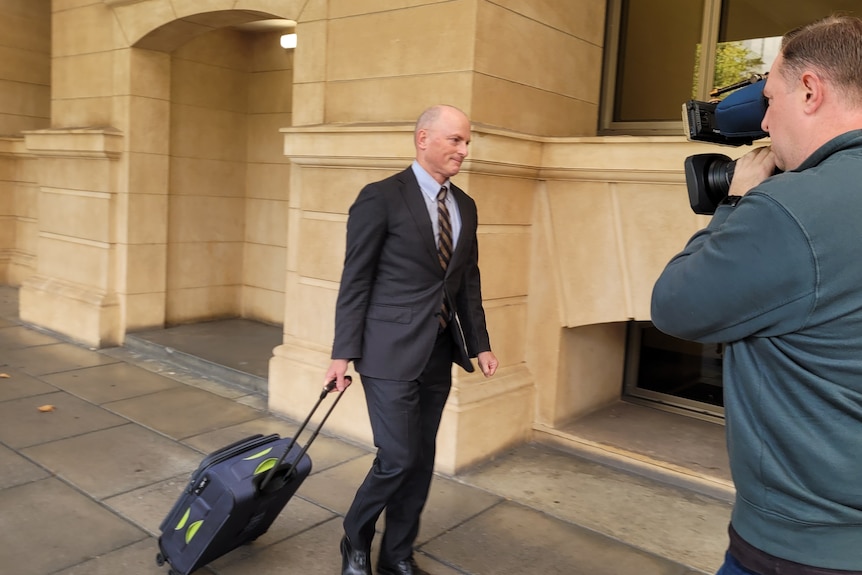 A lawyer outside an Adelaide court.