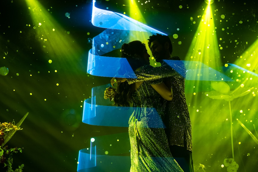 Two people dancing.