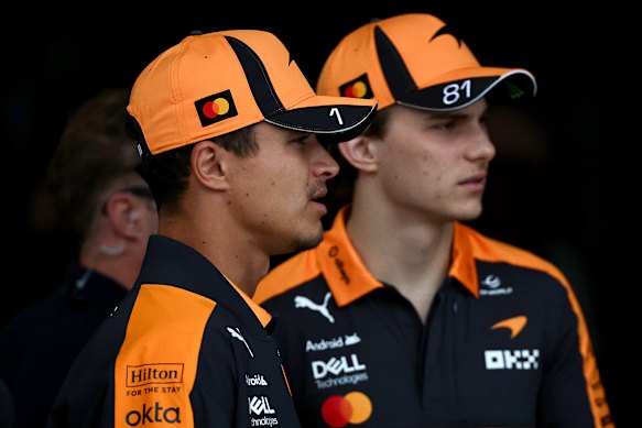 Oscar Piastri with teammate Lando Norris. 
