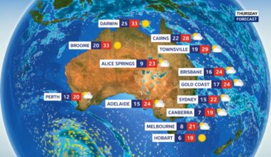 Wet conditions persist along Australia's eastern seaboard, south to stay warm and dry while west cools