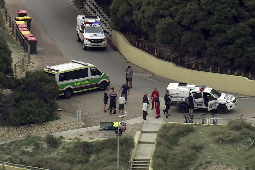 Police and ambulance crews on the scene