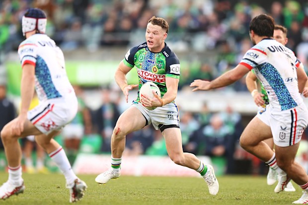 Ethan Strange of the Raiders in action.