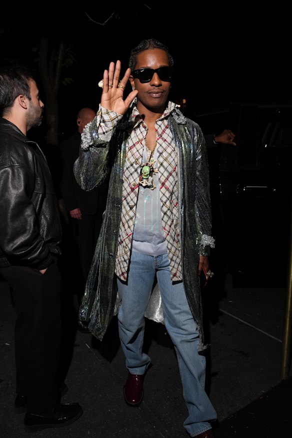 A$AP Rocky in Chanel at the Met Gala after-party. 