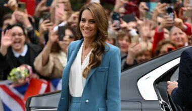 Kate Middleton Arrives in Italy in a Lovely Powder-Blue Suit
