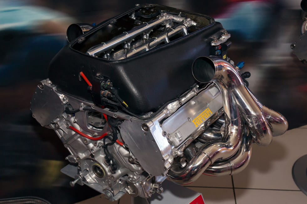 ferrari engine displayed in a showcase ferrari engine displayed in a showcase