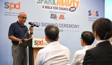 SPD chief executive officer Abhimanyau Pal speaking at the launch of SparkAbility 2026: A Walk for Change on May 6.