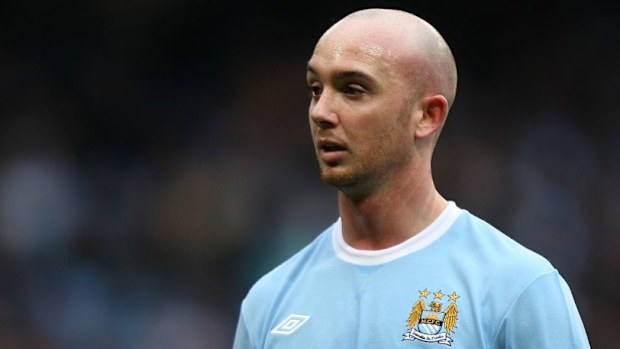 Stephen Ireland in action for Manchester City.