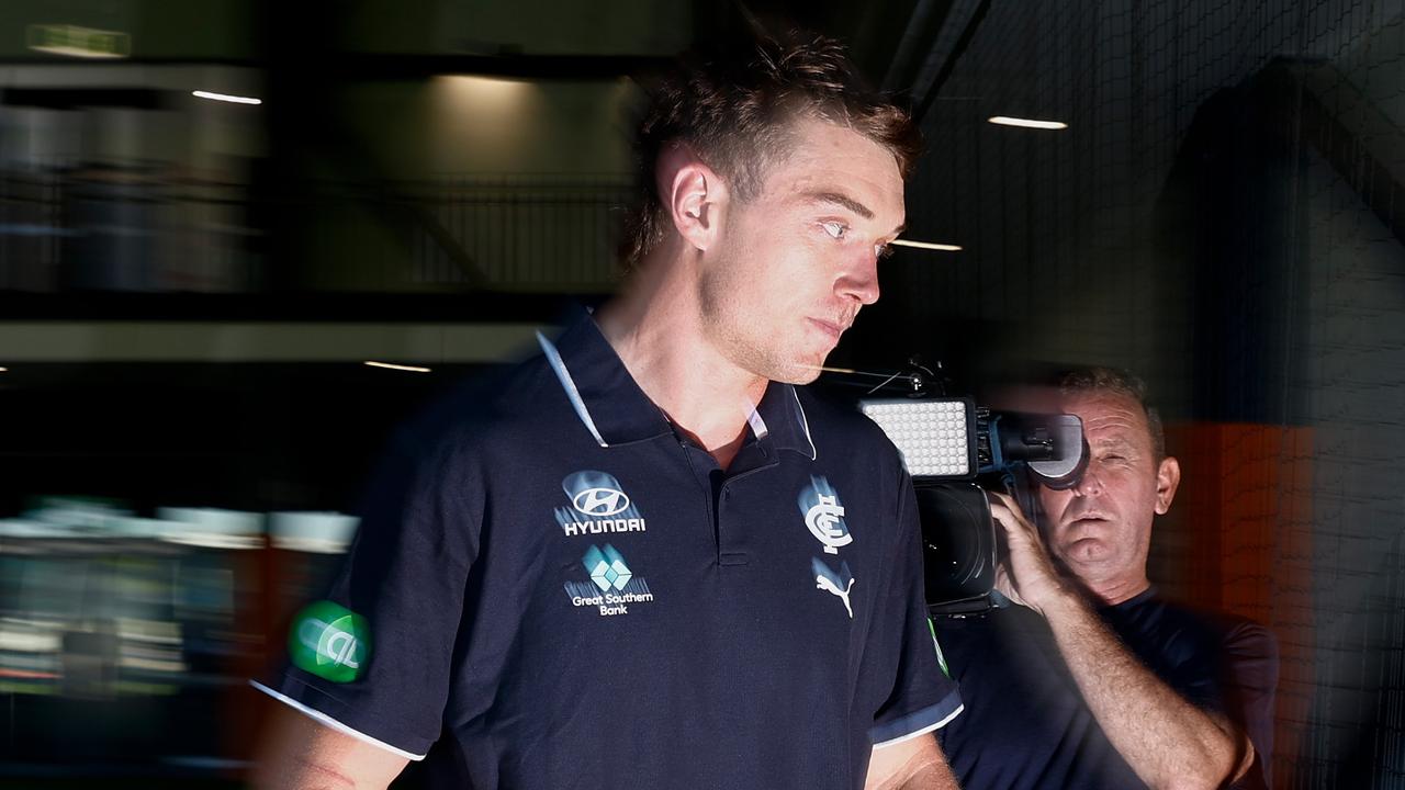 Patrick Cripps and Jacob Weitering address trade speculation after Michael Voss resigns as Carlton coach, Max Gawn worry for Blues skipper