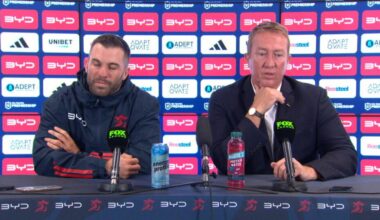 Trent Robinson press conference after Sydney Roosters defeat Brisbane Broncos, Mark Nawaqanitawase set to miss State of Origin, Angus Crichton injury, video