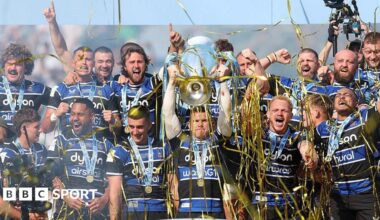 Bath lift the Premiership trophy in 2025