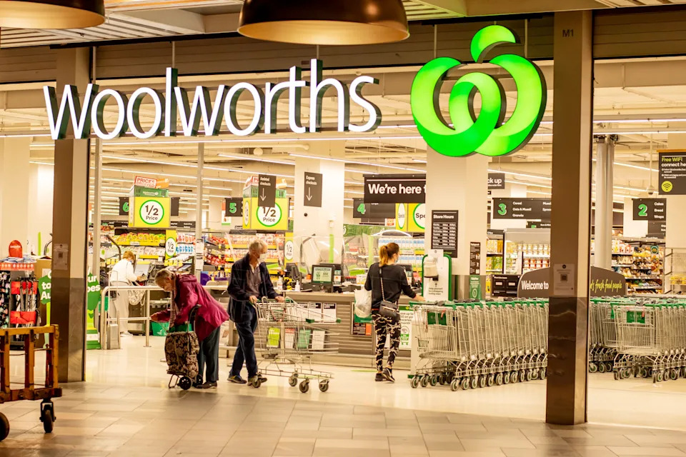 Exterior view of Woolworths Miranda supermarket.