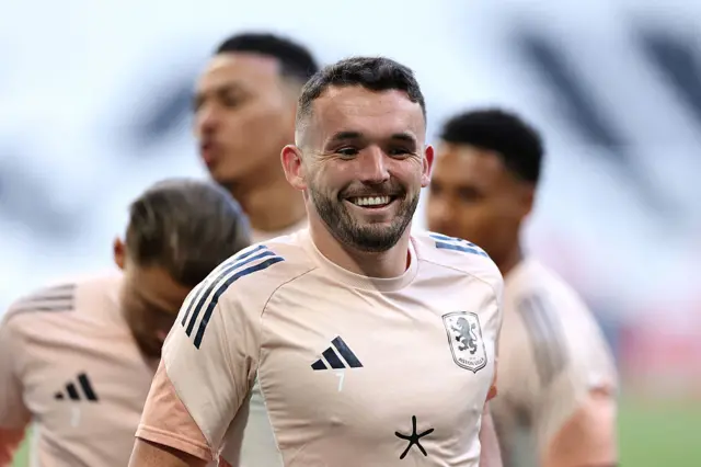 Aston Villa captain John McGinn in training