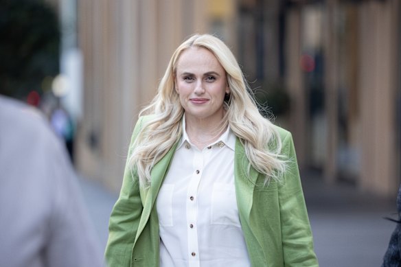 Rebel Wilson outside the Federal Court on Wednesday.