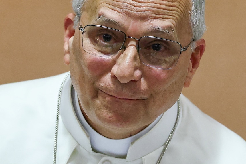 A close up of Pope Leo.
