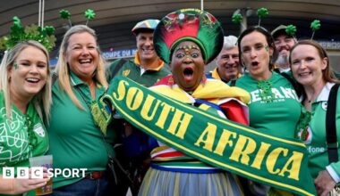 Ireland and South Africa fans at the 2023 Rugby World Cup