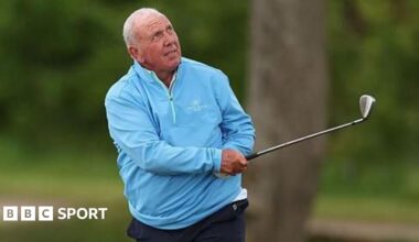 Richie Willis playing a shot in practice at Celtic Manor