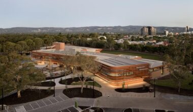 Adelaide Aquatic Centre by JPE Design Studio in collaboration with Warren and Mahoney and Karl Winda Telfer