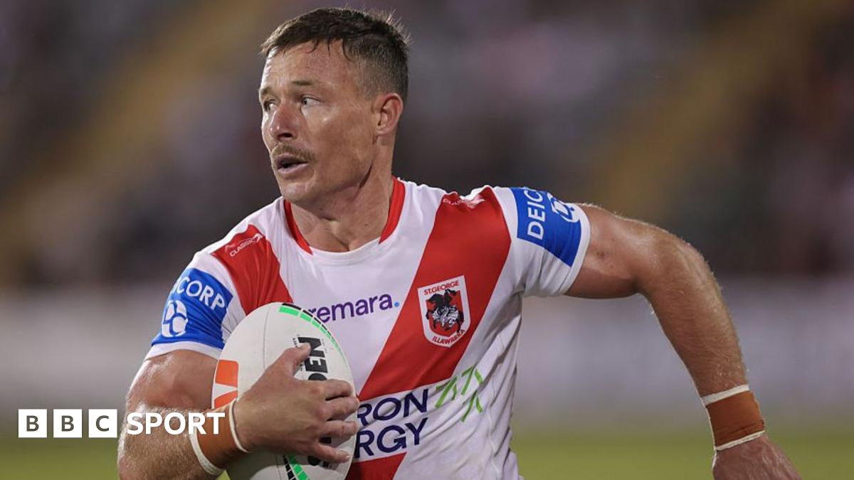 Damien Cook carrying the ball for St George Illawarra Dragons