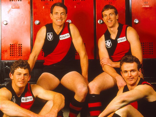 The Daniher brothers, Terry, Neale, Chris and Anthony at Essendon in the 1980s.