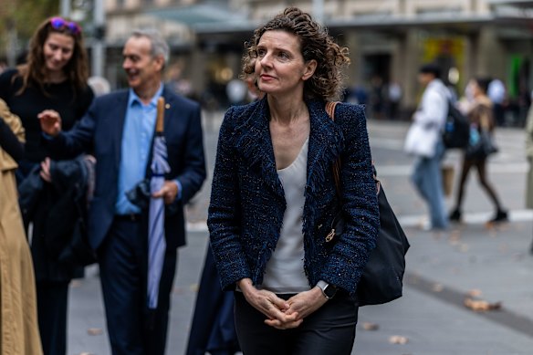 Wentworth MP Allegra Spender arrives for the service.