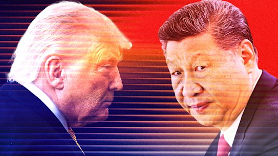 China and Xi Jinping (right) go into the meeting in a much stronger position than Donald Trump, one expert says.