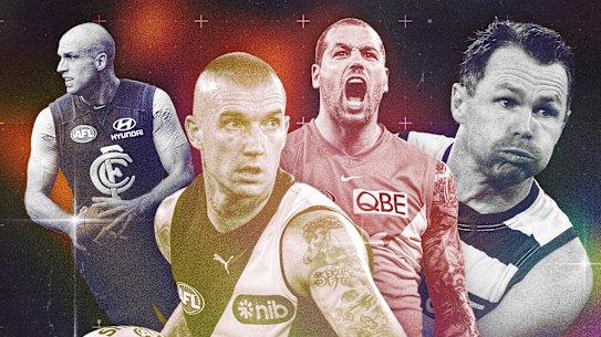 Among the best players of Scott Pendlebury’s era are Chris Judd, Dustin Martin, Lance Franklin and Patrick Dangerfield.