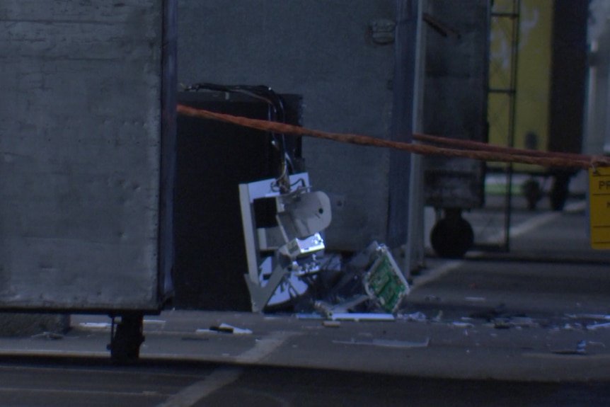 A damaged ATM.