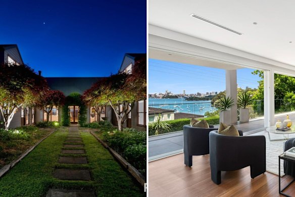 The $7.7 million estate in Kangaroo Valley, left, and the $10.5 million home in Mosman – both bought in the names of Fairfull and his wife.