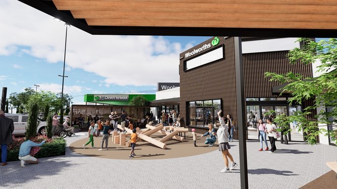 A concept image of the $6.8 million upgrade planned for Alexander Heights Shopping Centre.
