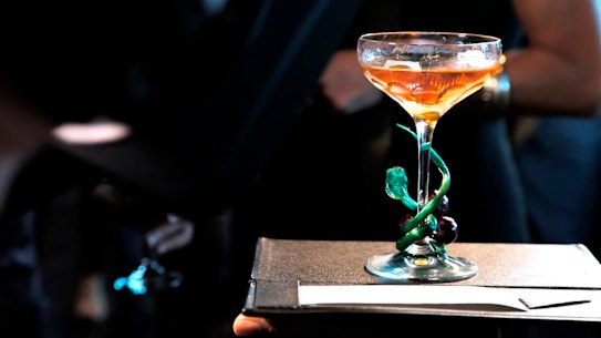 A cocktail called ‘The Winston’ served at Club 23 at Crown Entertainment Complex. The $12,500 beverage falsely broke the Guiness World Record for most expensive cocktail.