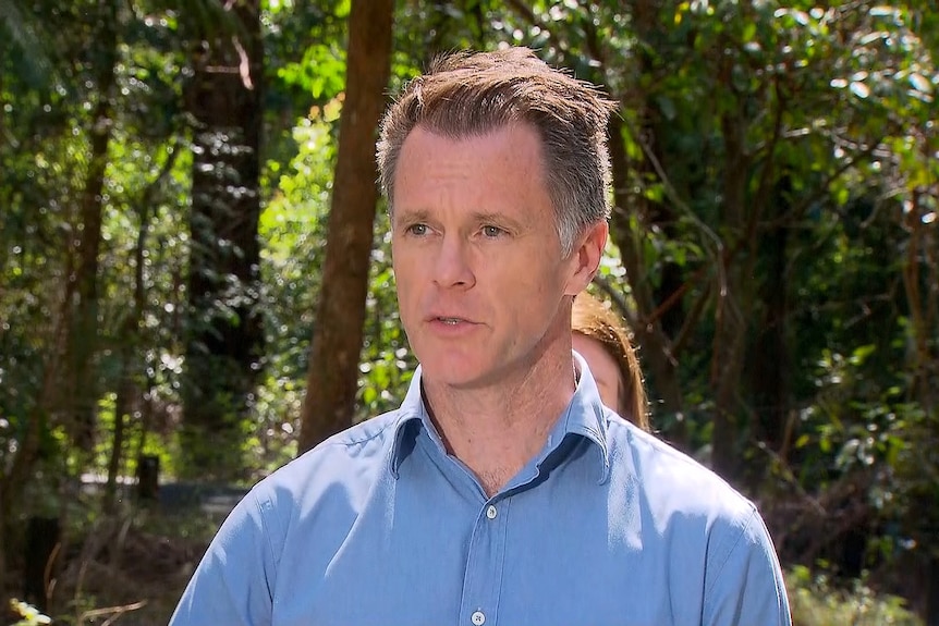 nsw premier chris minns talks to the media