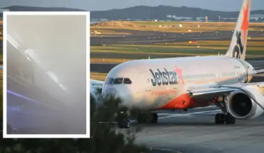 Passengers onboard Jetstar flight from Bali travel through eerie scenes as plane fills up with blanket of mist