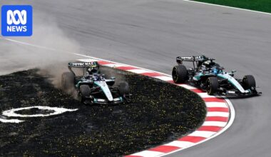 George Russell wins Canada sprint and qualifies on pole for grand prix, Oscar Piastri fourth