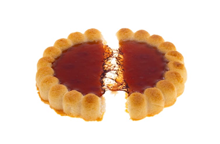 jammy biscuit broken in half